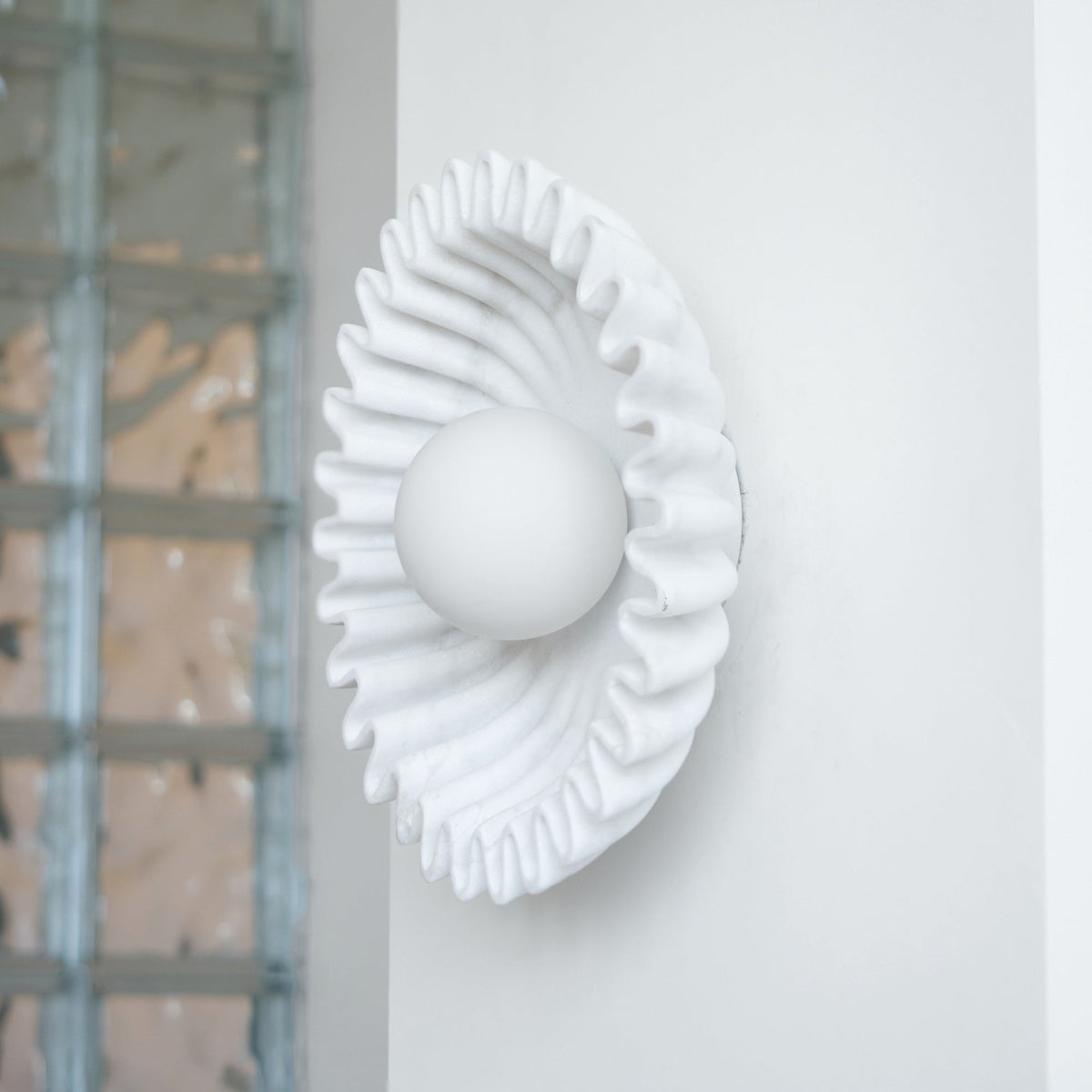 Wall Lamp Ceramics and Glass Dark Green White Black Beige Sculptural-Neutral Decor