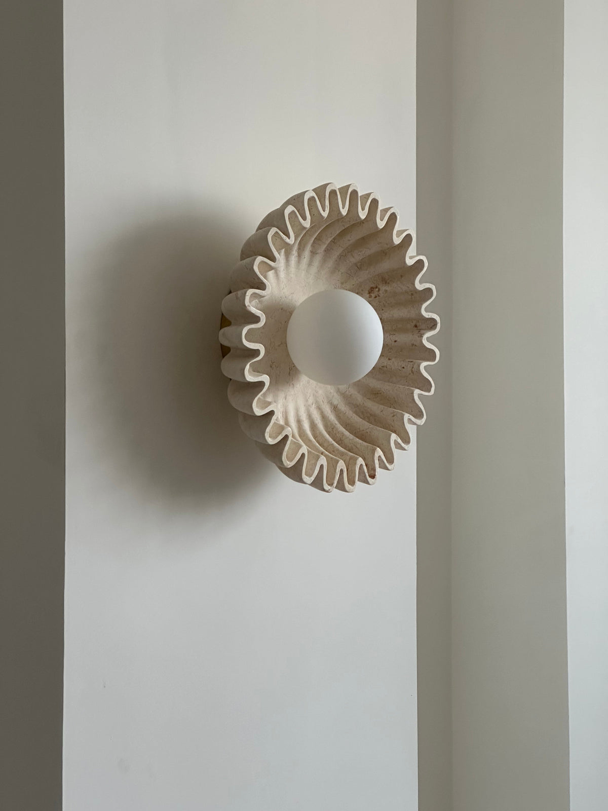 Wall Lamp Ceramics and Glass Dark Green White Black Beige Sculptural-Neutral Decor