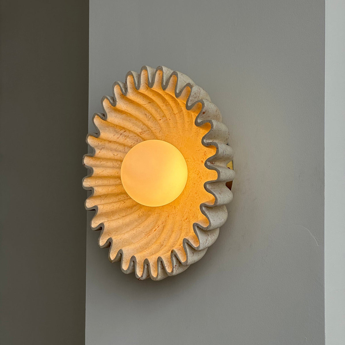 Wall Lamp Ceramics and Glass Dark Green White Black Beige Sculptural-Neutral Decor