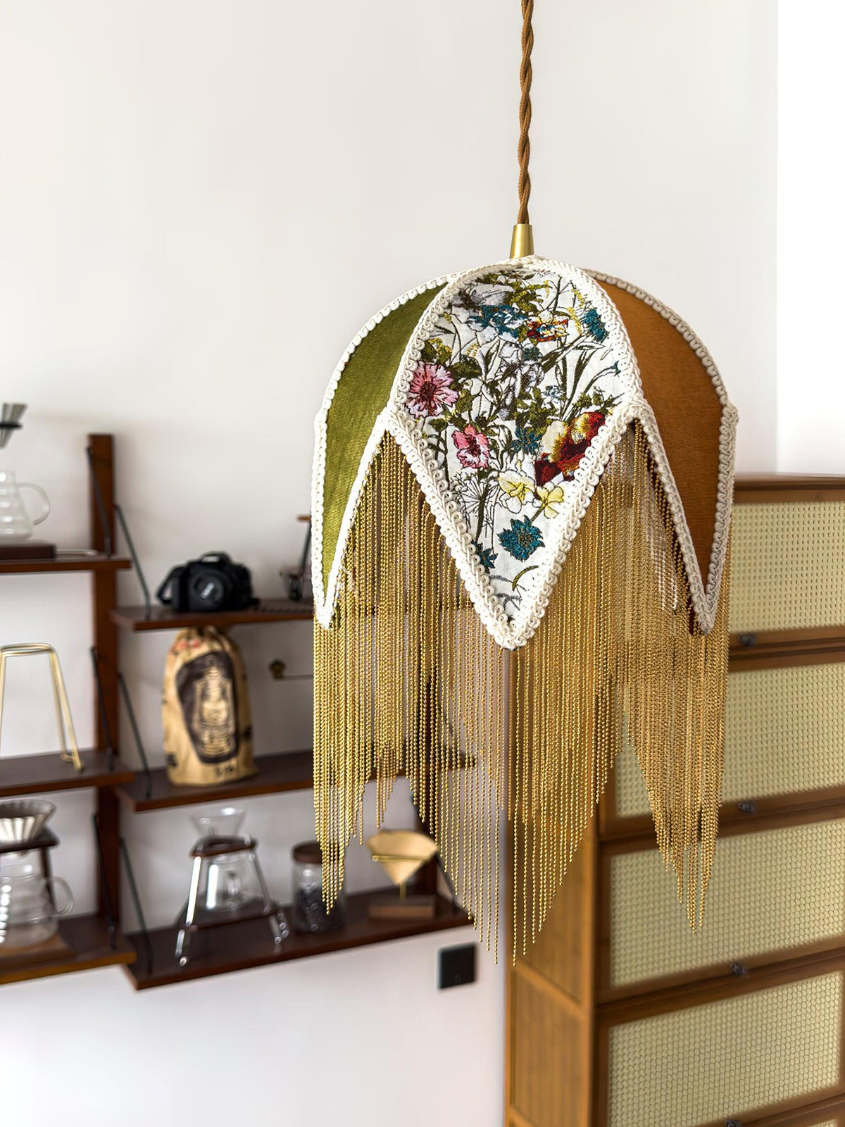 Silvesa Lampe Suspension à Franges Unique