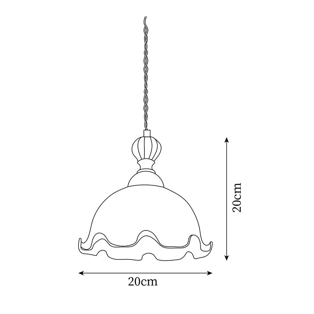 Pendant Lamp Wavy Edge Glass Shade Soft Glow Vintage Romantic-Neutral Decor
