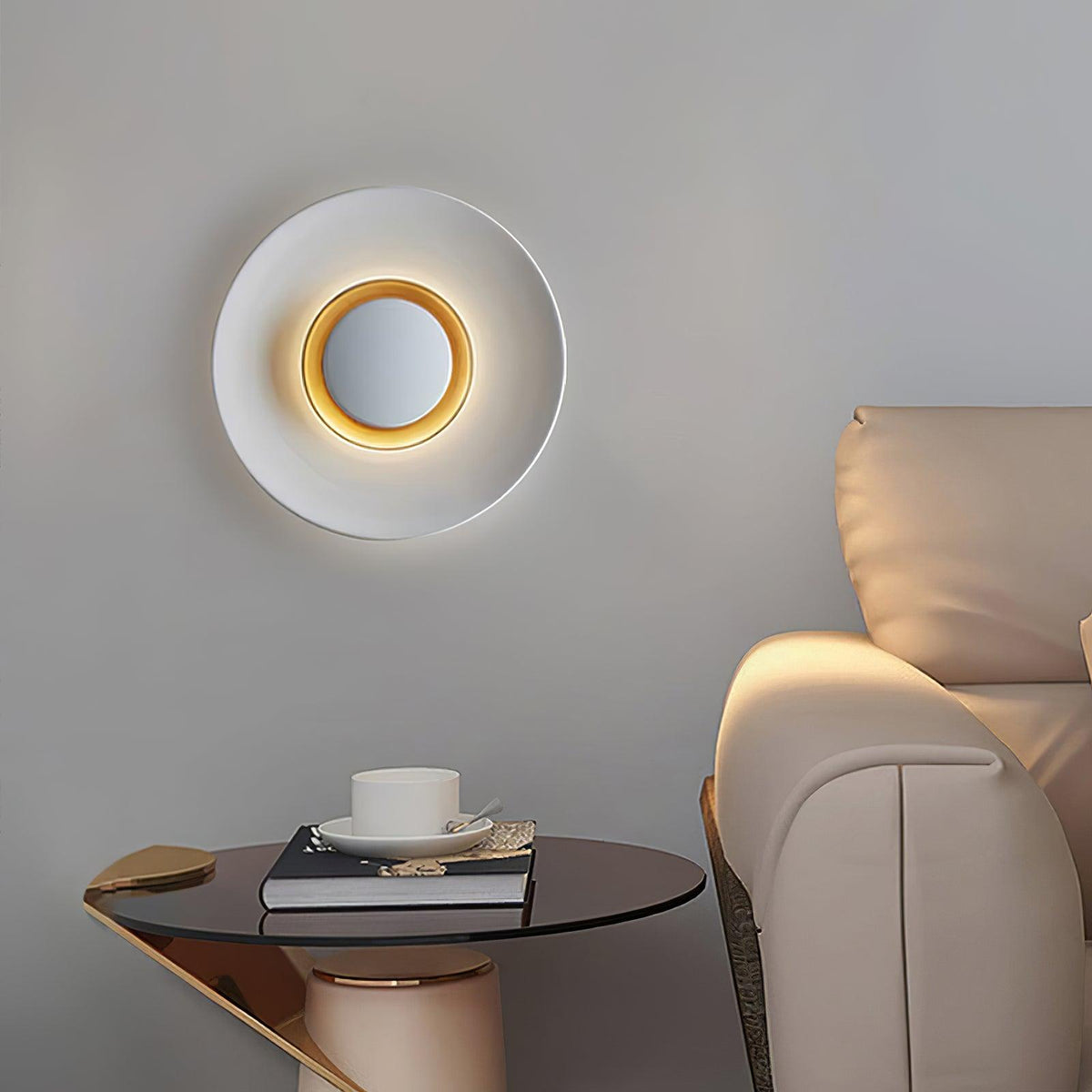Wall Light Metal Halo Integrated LED Gold Ring Modern Minimalist-Neutral Decor