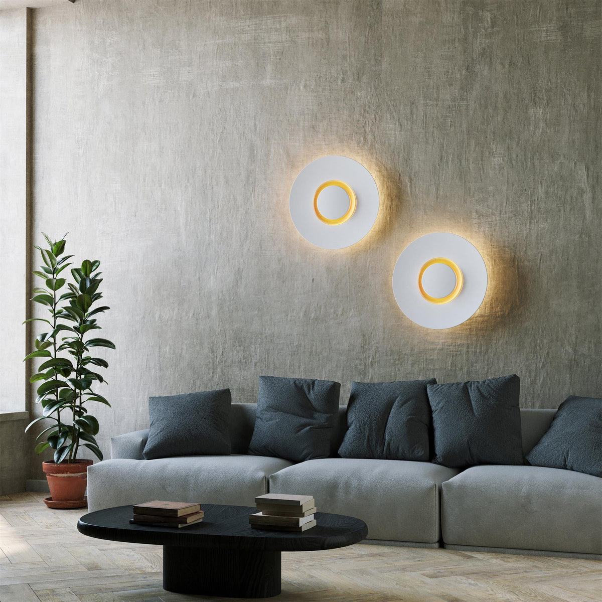 Wall Light Metal Halo Integrated LED Gold Ring Modern Minimalist-Neutral Decor