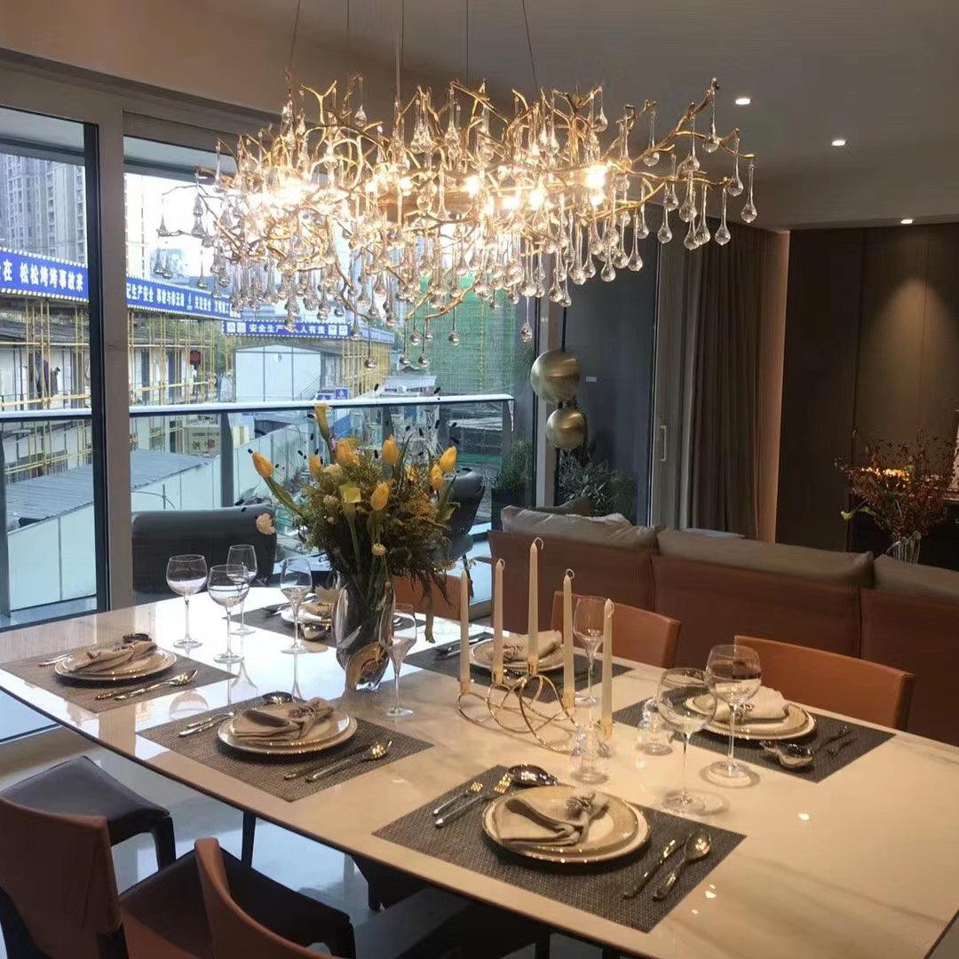 Eldeya Lustre Branches en Laiton et Cristal