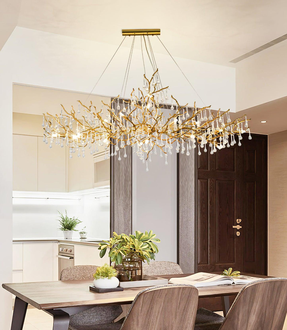 Eldeya Lustre Branches en Laiton et Cristal
