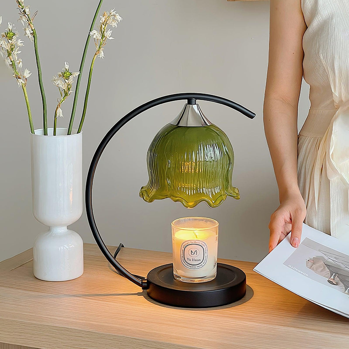 Binli Lampe de Table Chauffe-Bougies