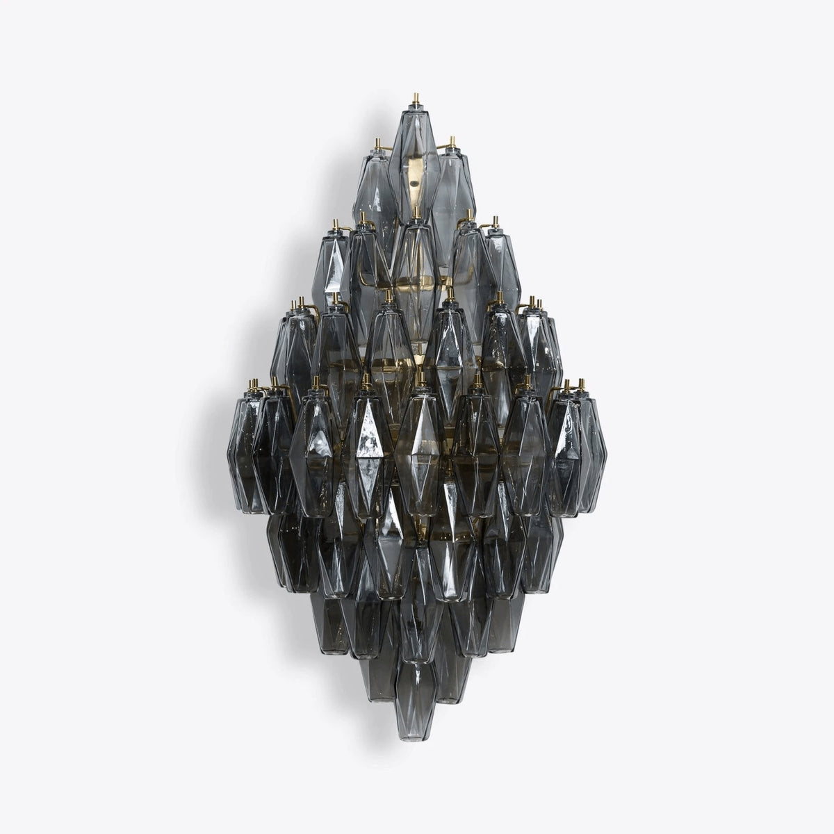 Detail of the robust metal chassis supporting the glass prisms.