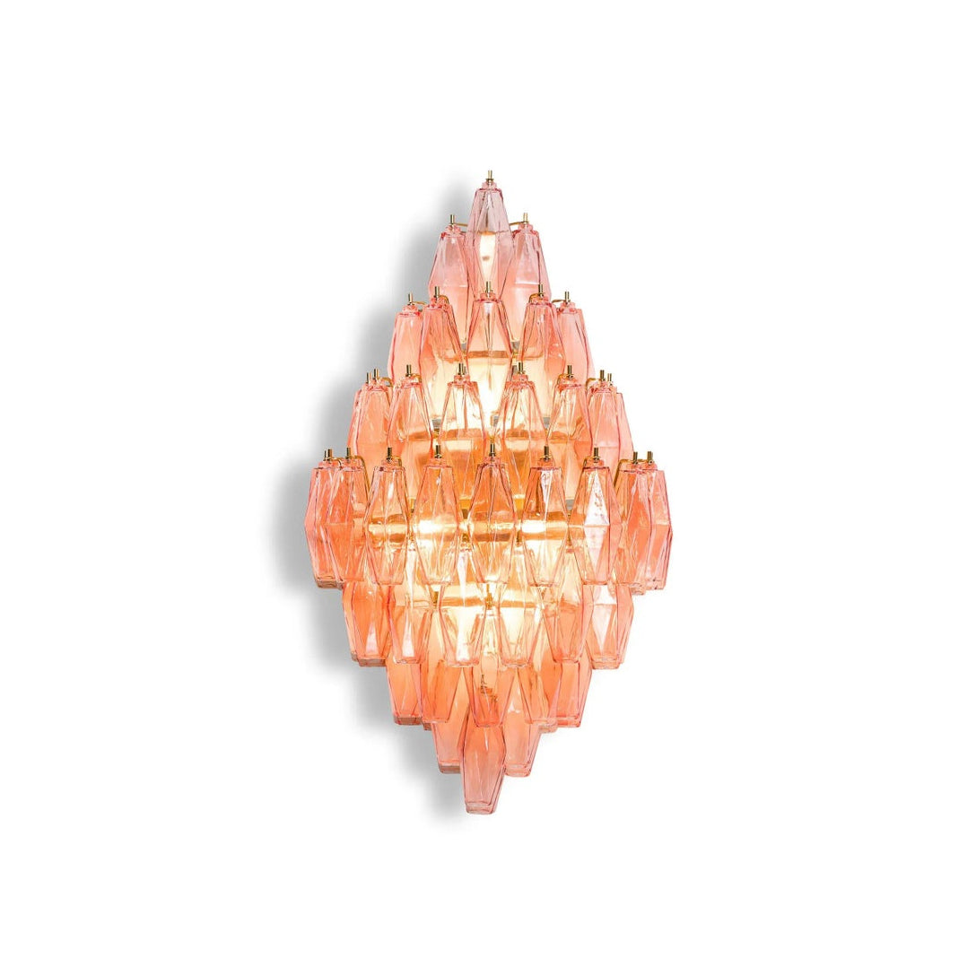 The expansive, multi-tiered design of the Biscayne sconce.