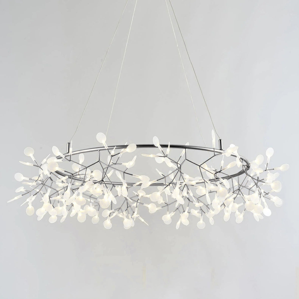 Fioriora Lustre Noir Anneau Branche Luciole