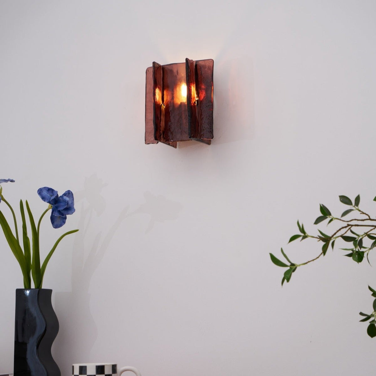 Galene Applique Murale en Laiton Et Verre Transparent
