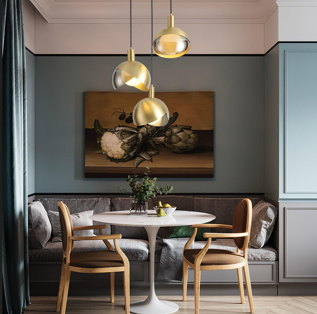 Emilenna Suspension Demi Dôme Globe Mid Century