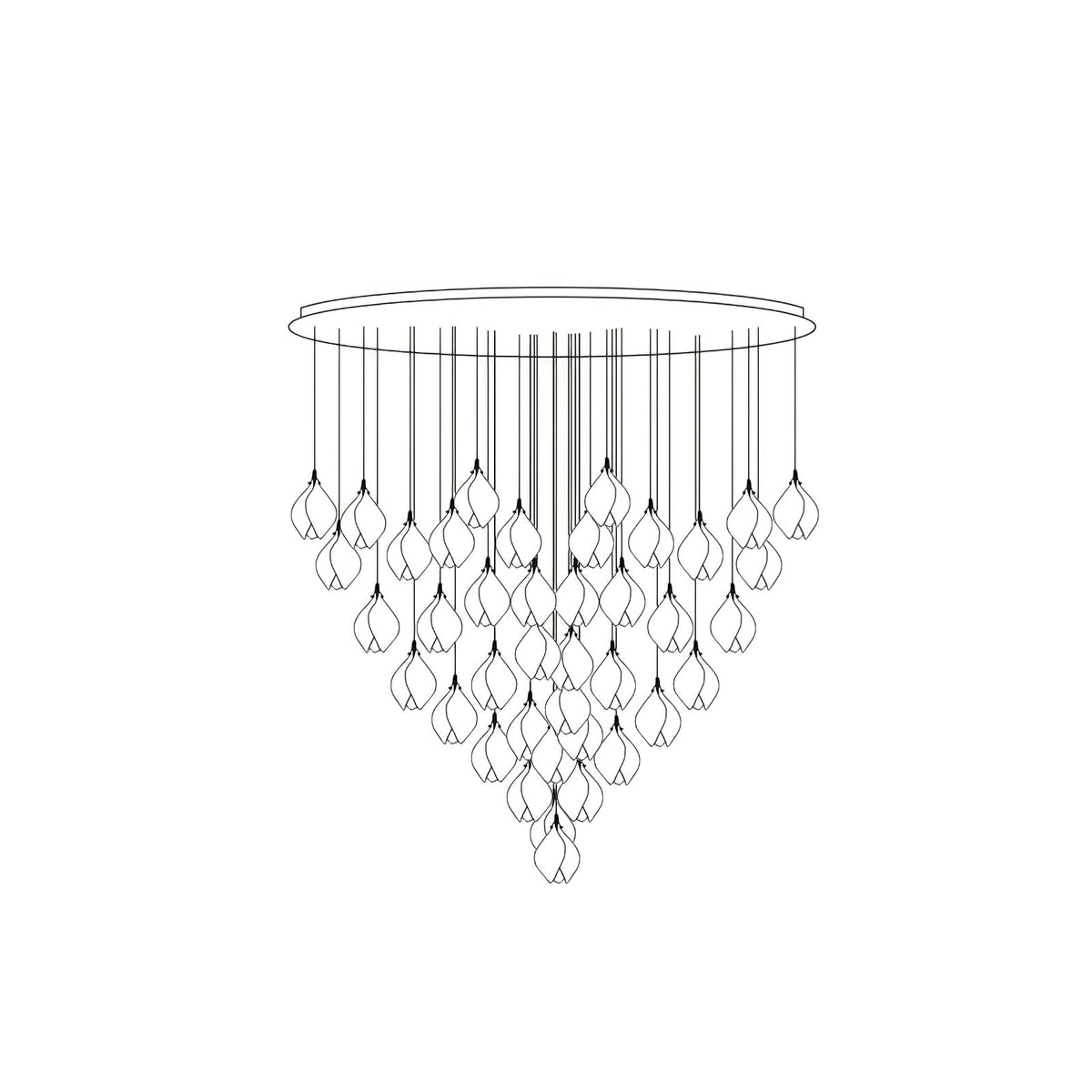 Galiel Suspension Lampe Céramique Florale Blanche