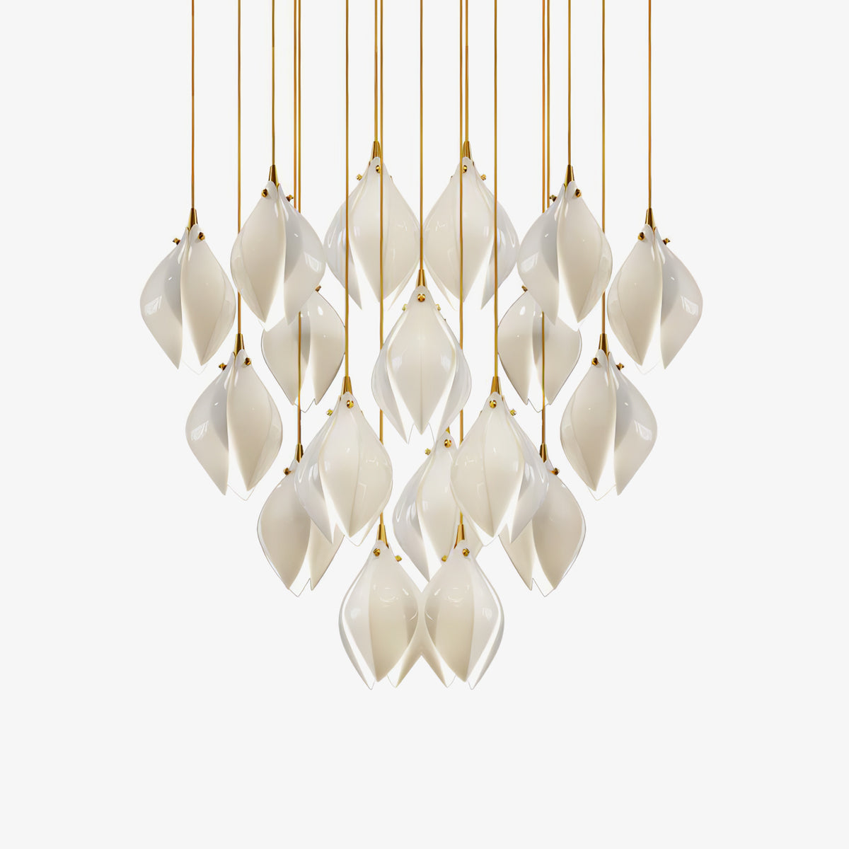 Galiel Suspension Lampe Céramique Florale Blanche