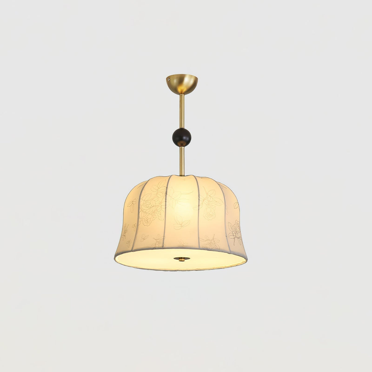 Aldoris Suspension Blossom Curve en Tissu Et Bois