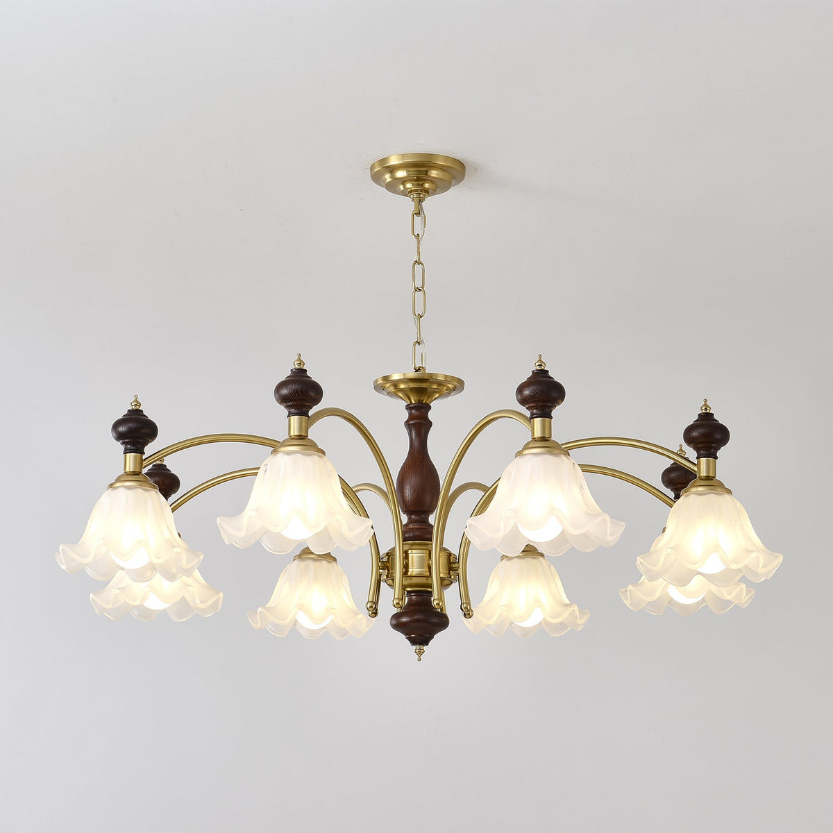 Raviane Lustre Bois Laiton Fleurs en Floraison