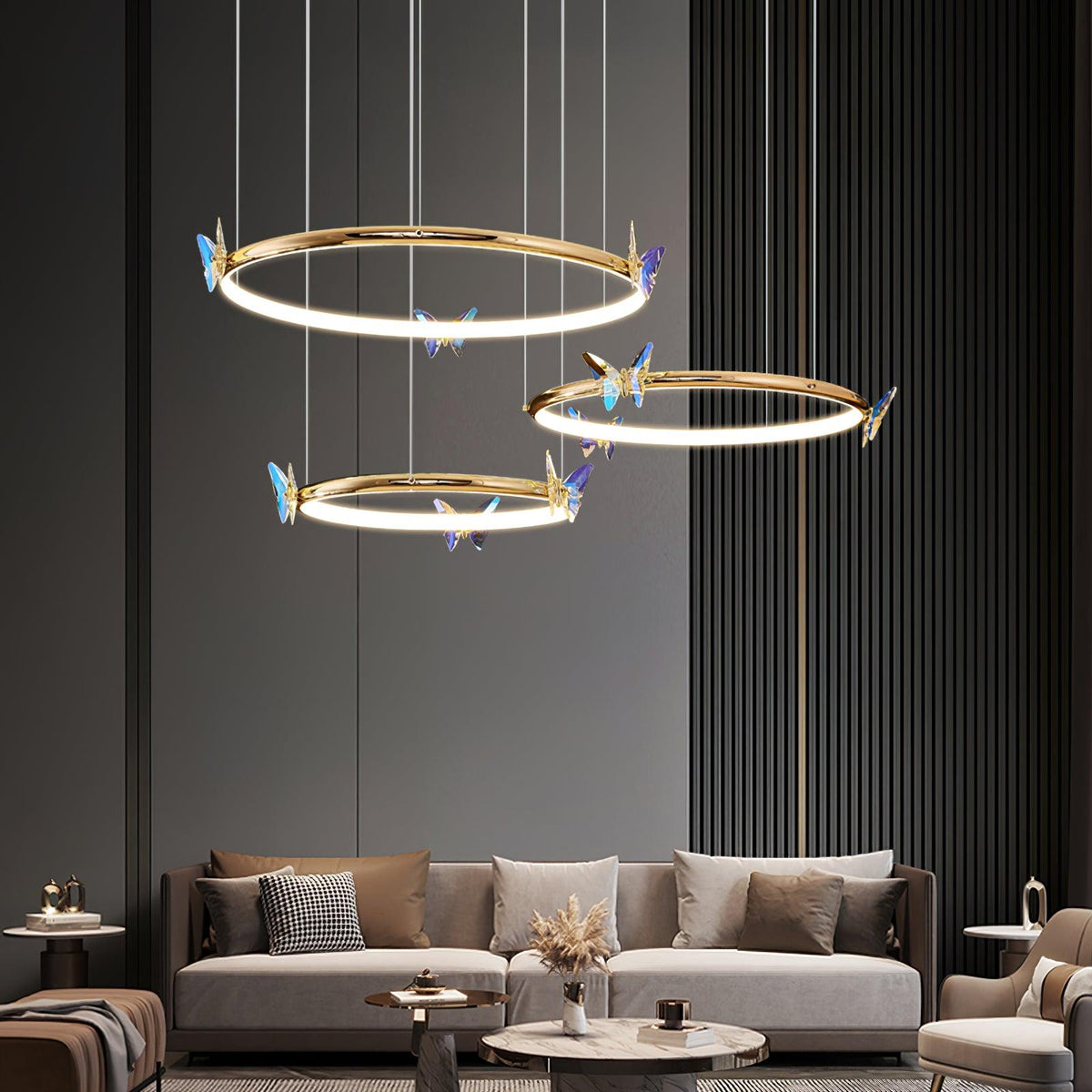 Nivelle Lustre Anneau en Cristal Papillon Élégant