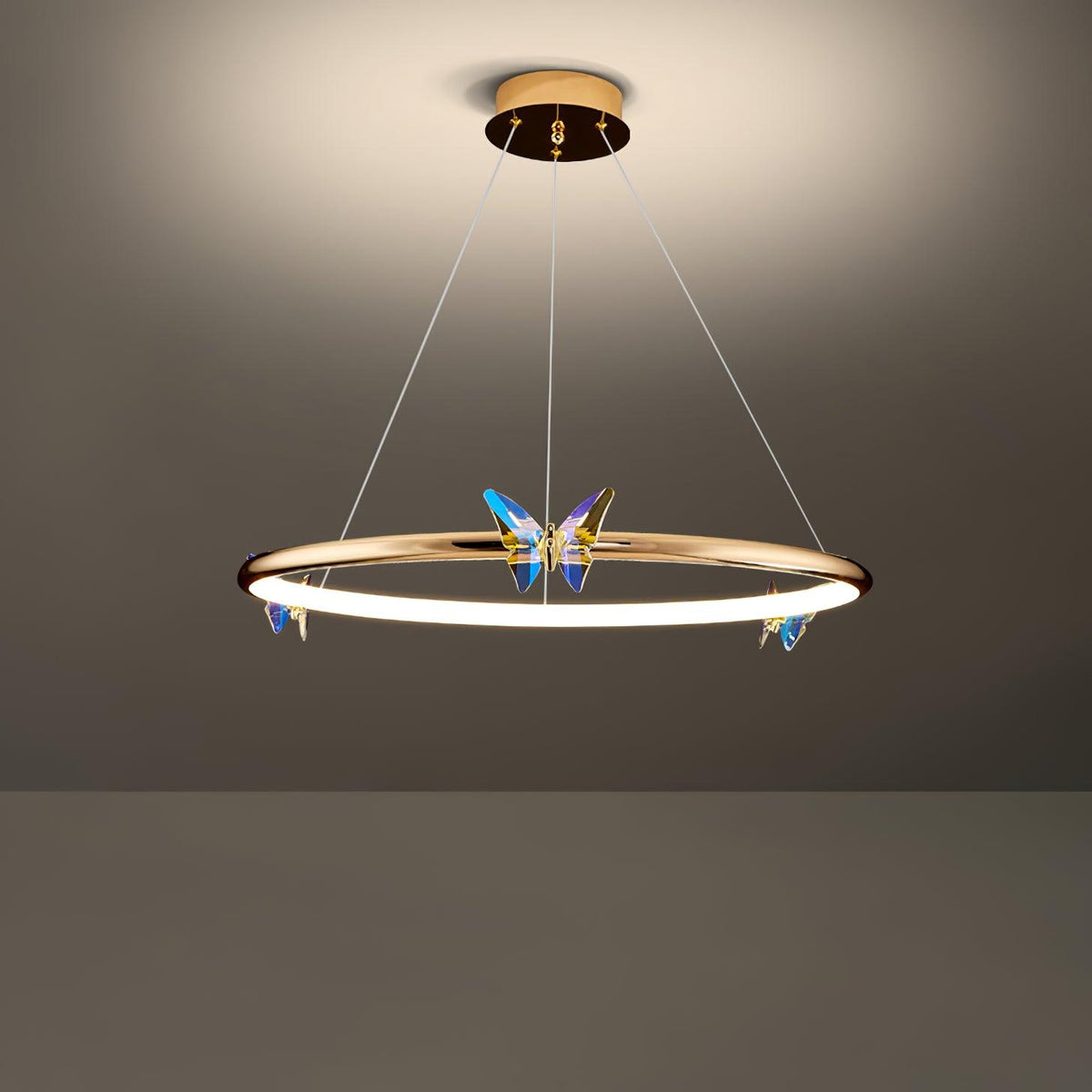 Nivelle Lustre Anneau en Cristal Papillon Élégant