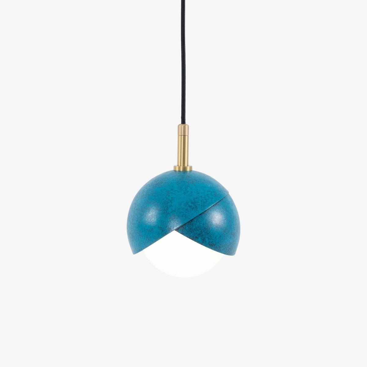 Orlisse Lampe Suspendue en Laiton Globe Opale Emboîté Moderne