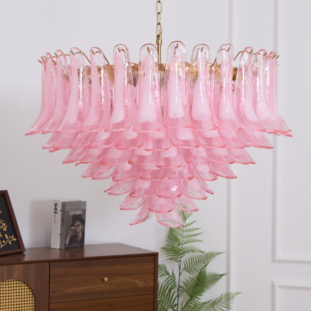 Evenae Lustre en Verre Rose Pâle Élégant