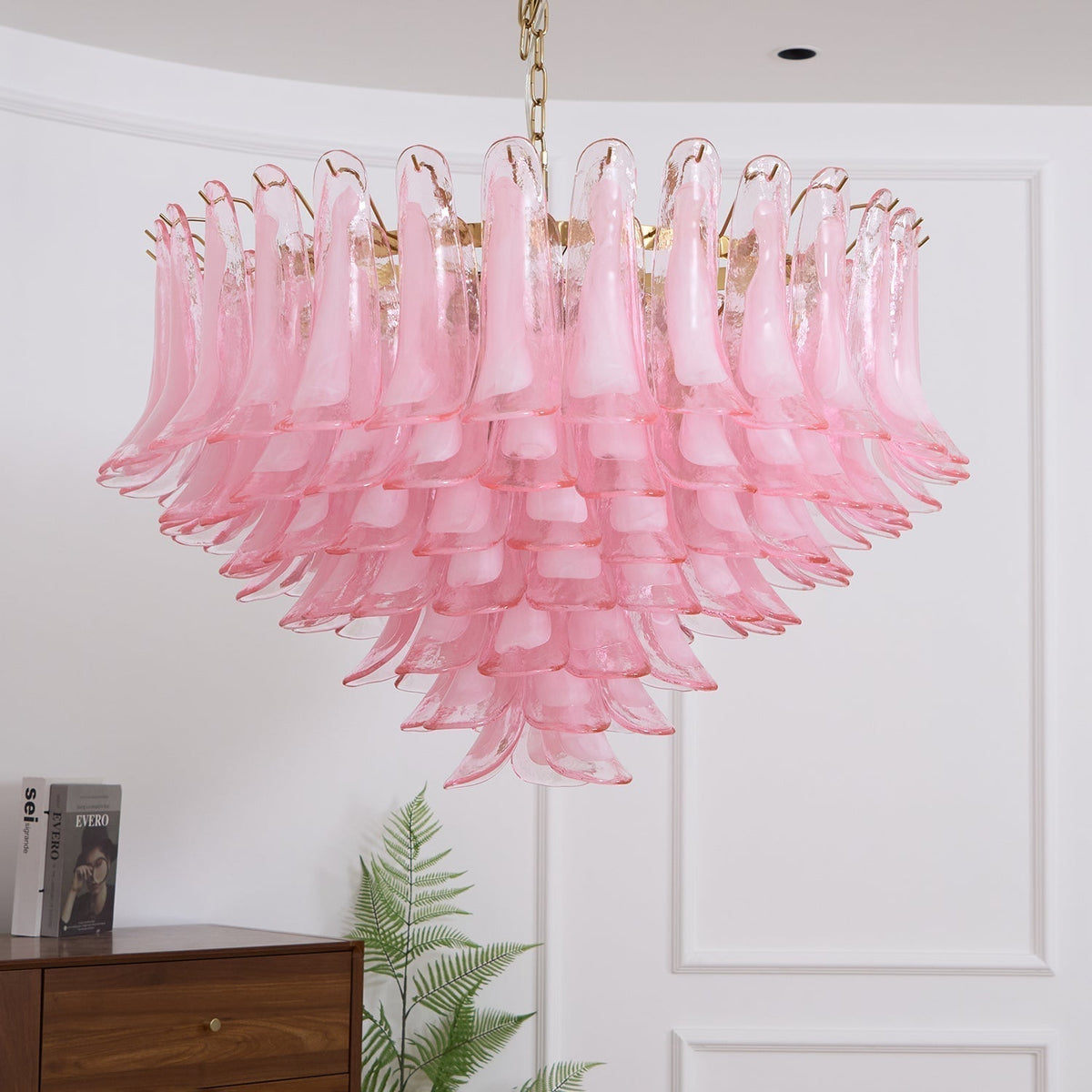 Evenae Lustre en Verre Rose Pâle Élégant