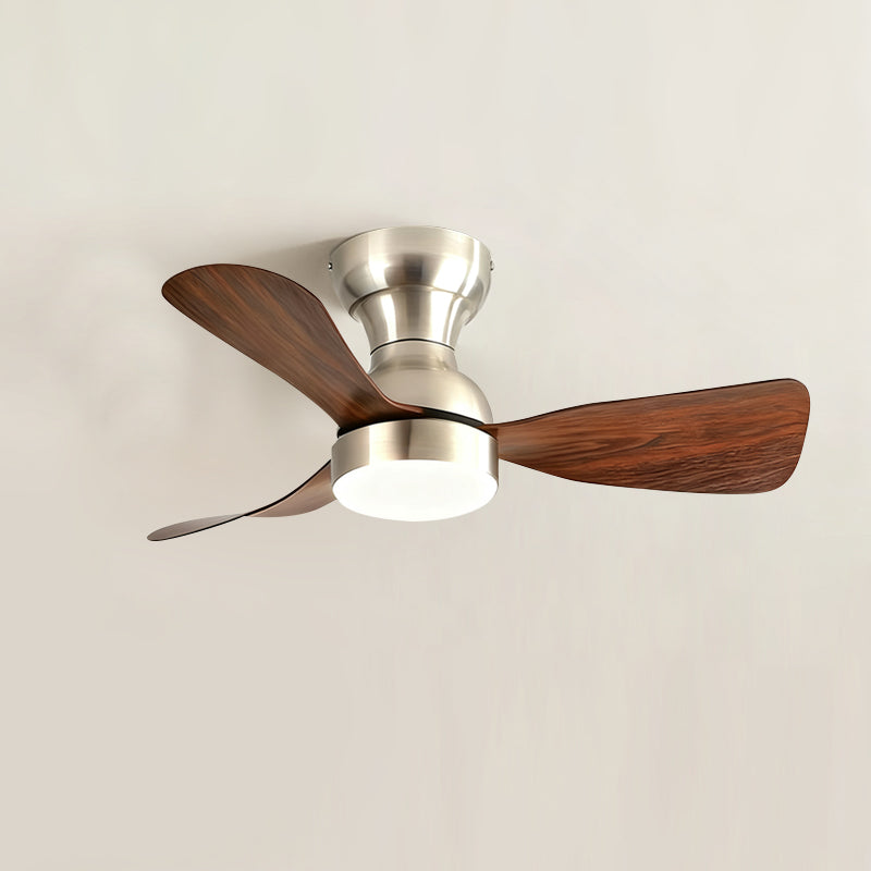 Bobe Ceiling Fan Light in walnut finish showing its low profile.
