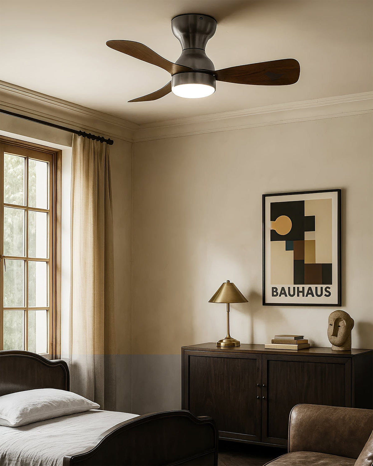 Bobe Ceiling Fan Light in white finish against a white ceiling.
