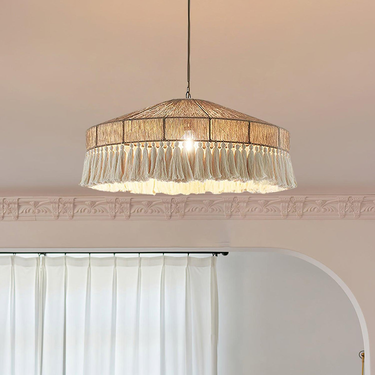 Duvia Bohemian Tassel Chandelier-Neutral Decor