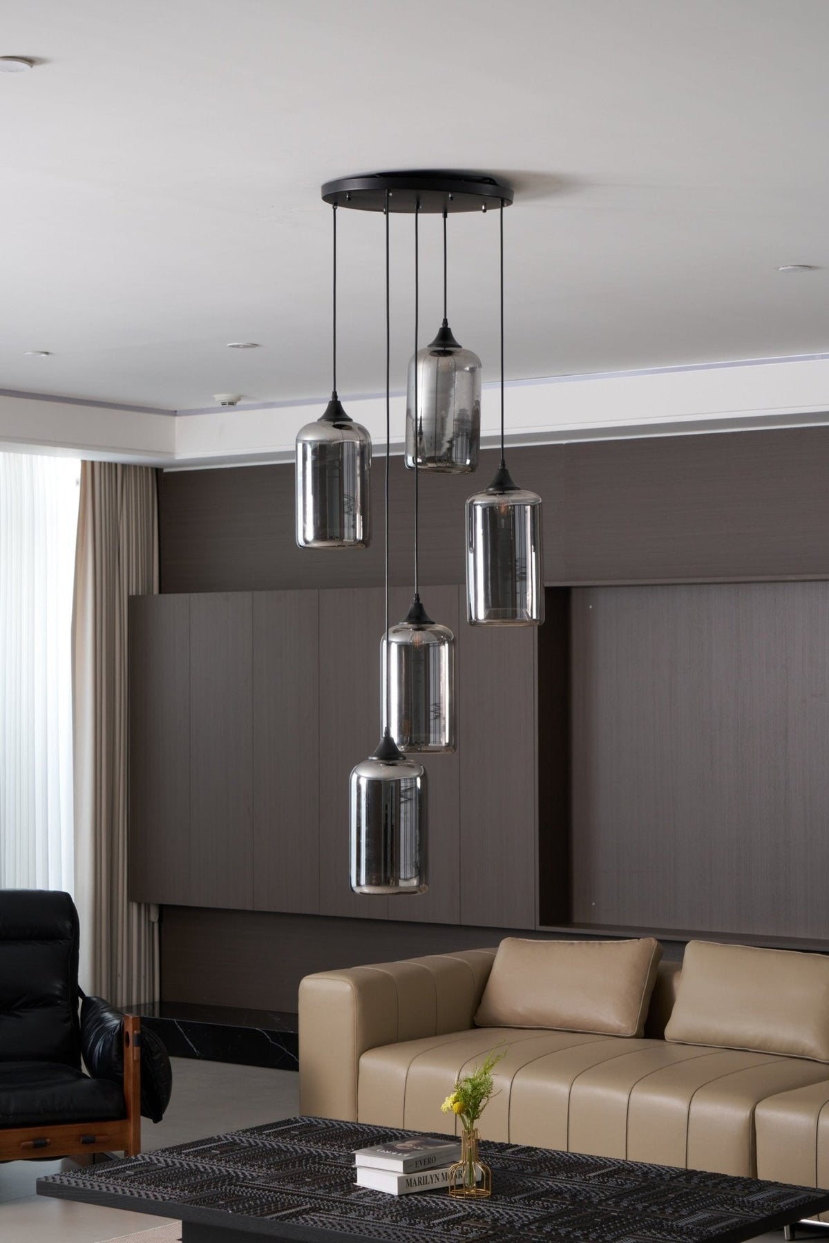 Tevely Suspension Industrielle Chic en Verre