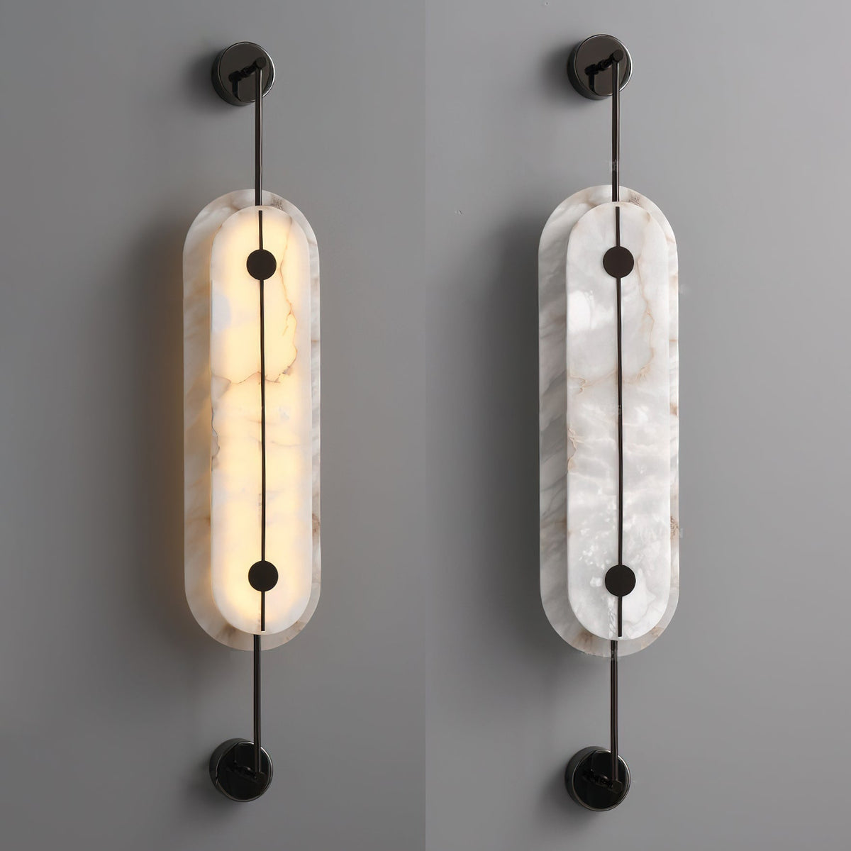 The large size variant of the Brace Alabaster Wall Lamp.