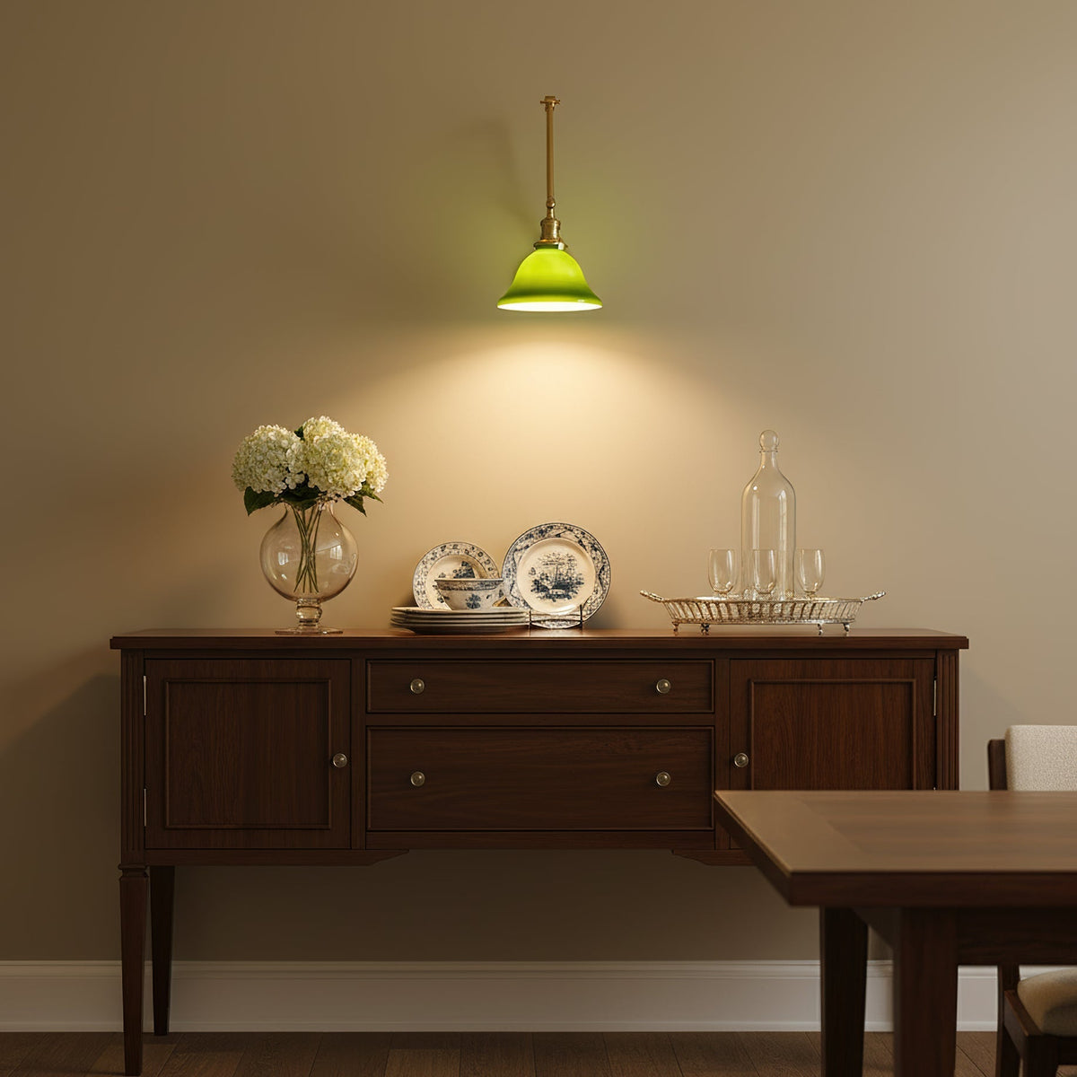 Lifestyle image of the Brady wall lamp in a modern living room.