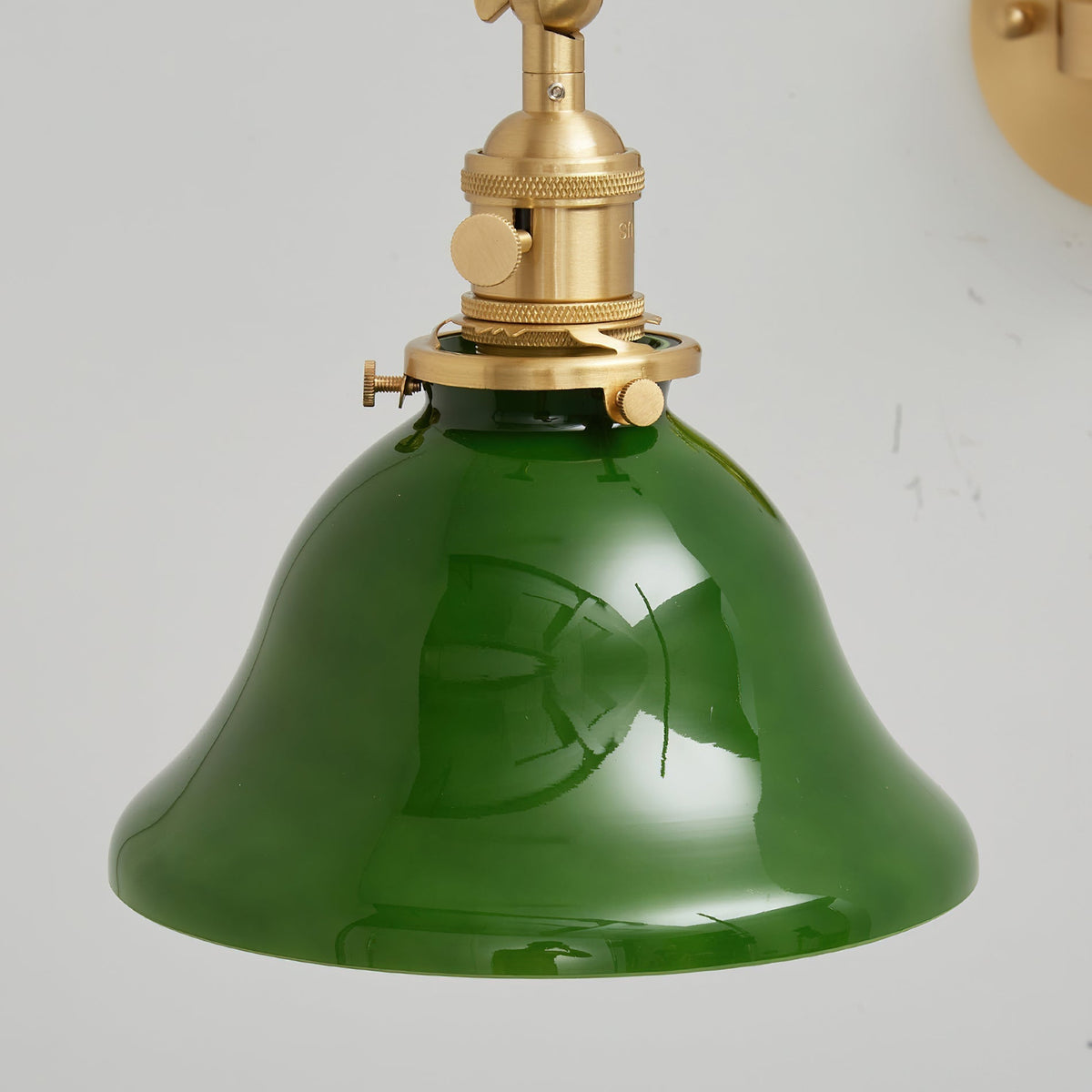 The lamp's silhouette when turned on in a dim room.