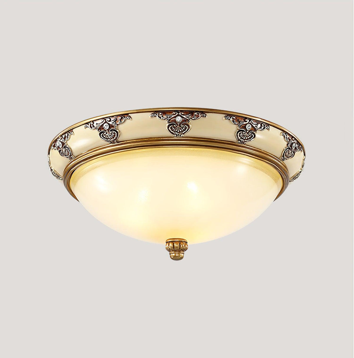 Emiliora Lampe Plafonnier en Verre Opale Antique Vintage