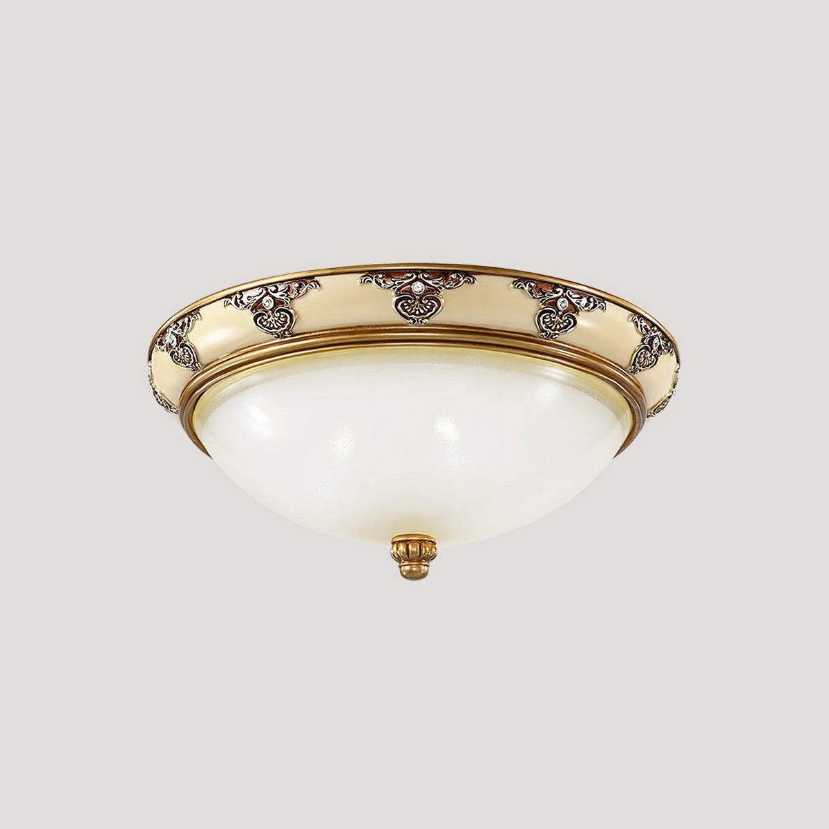 Emiliora Lampe Plafonnier en Verre Opale Antique Vintage