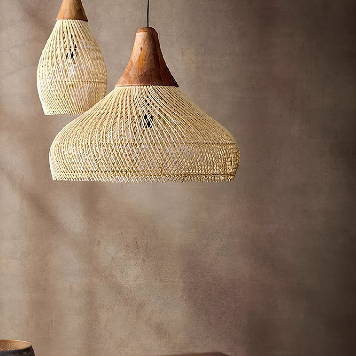 Evelyn Suspension en Rotin Tressé pour Salon