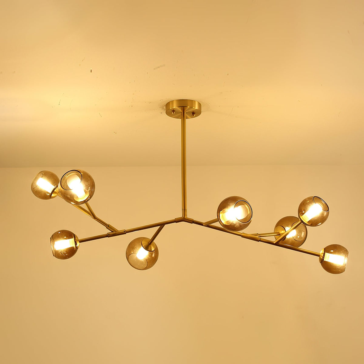 Kinetic Individuel Créativité Laiton Verre Lustre