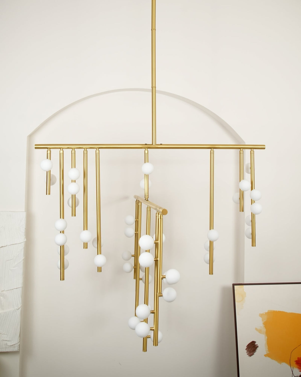 Eurzoris Lustre Linéaire Géométrique en Laiton