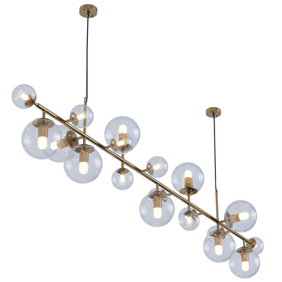 Ravessa Lustre Laiton Verre Globe