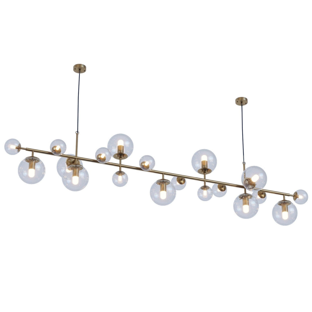 Ravessa Lustre Laiton Verre Globe