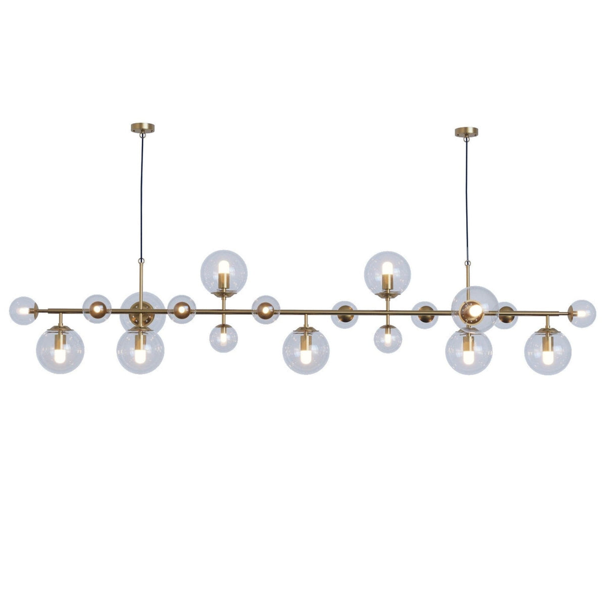 Ravessa Lustre Laiton Verre Globe