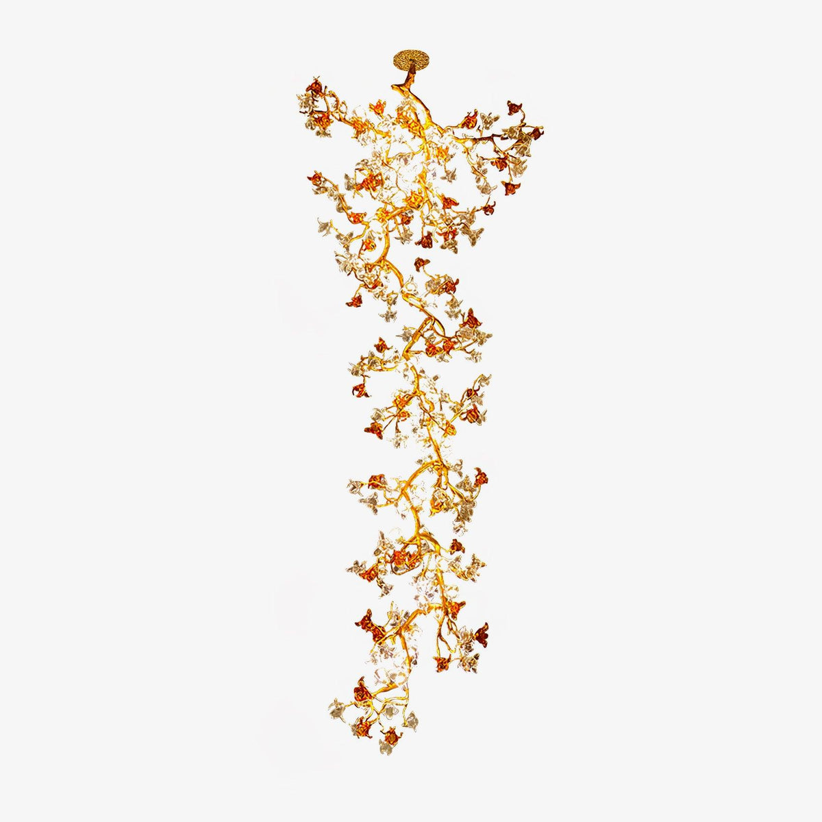 Aare Lustre Branche Érable Laiton Cristal