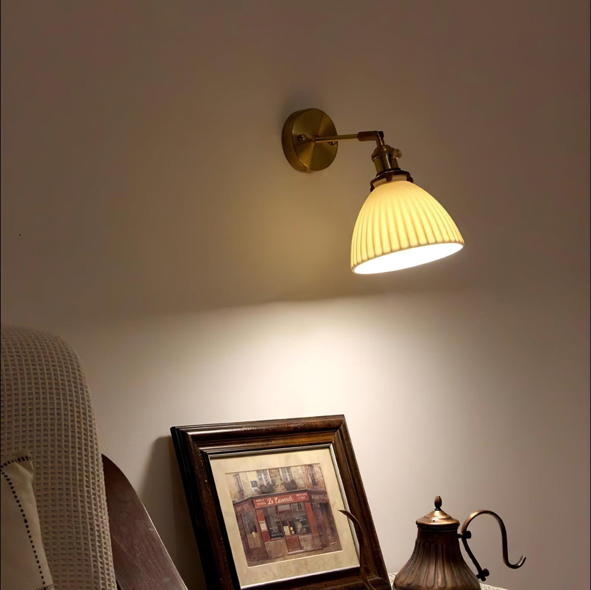 Moresa Lampe Murale Céramique Laiton Élégante