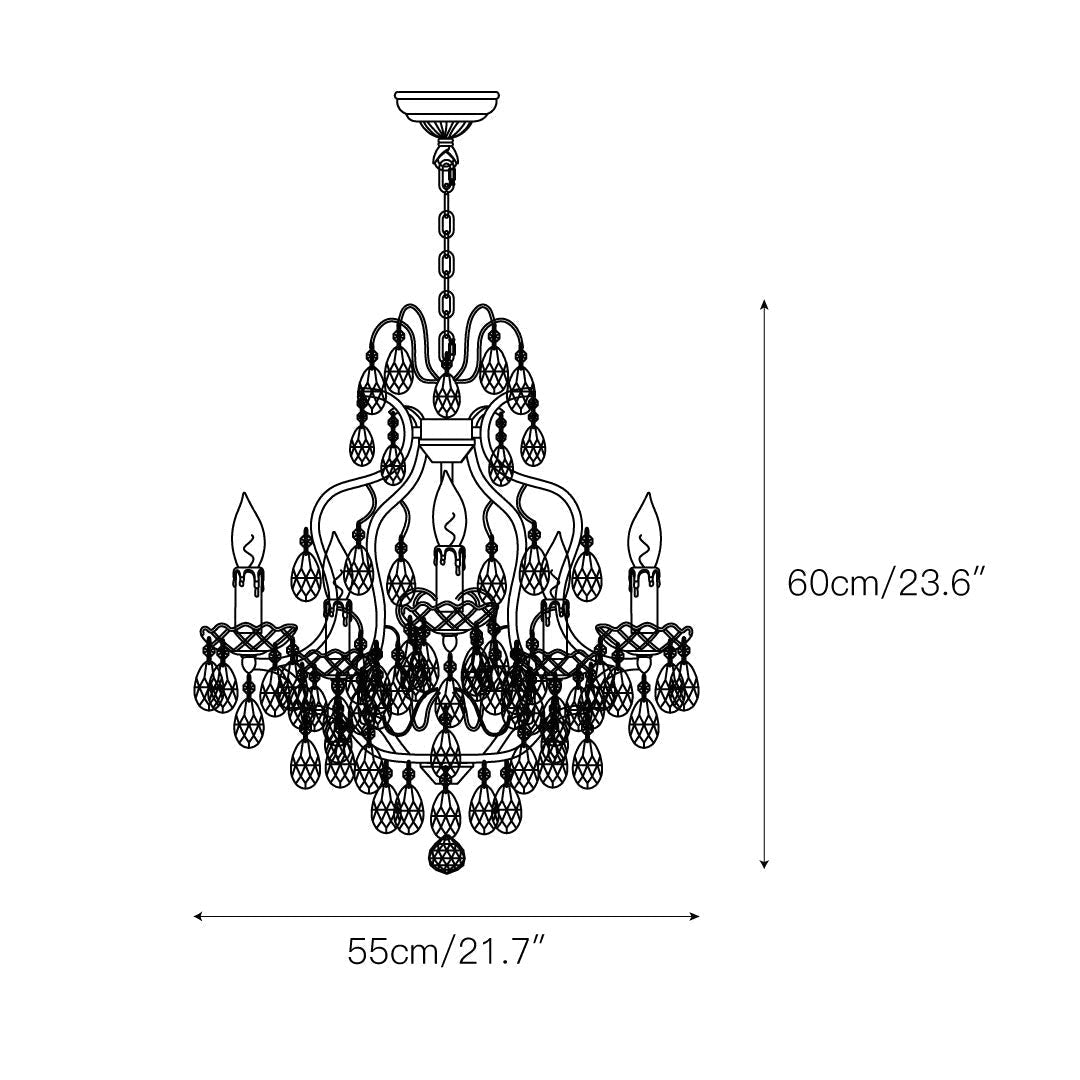 Cevinyra Postmodern Luxe Laiton Cristal Parchemins Lustre