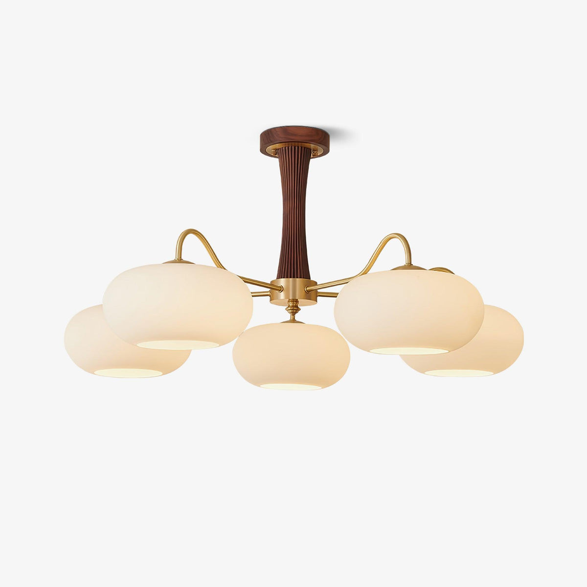 Valielle Lustre en Laiton et Bois Kaki