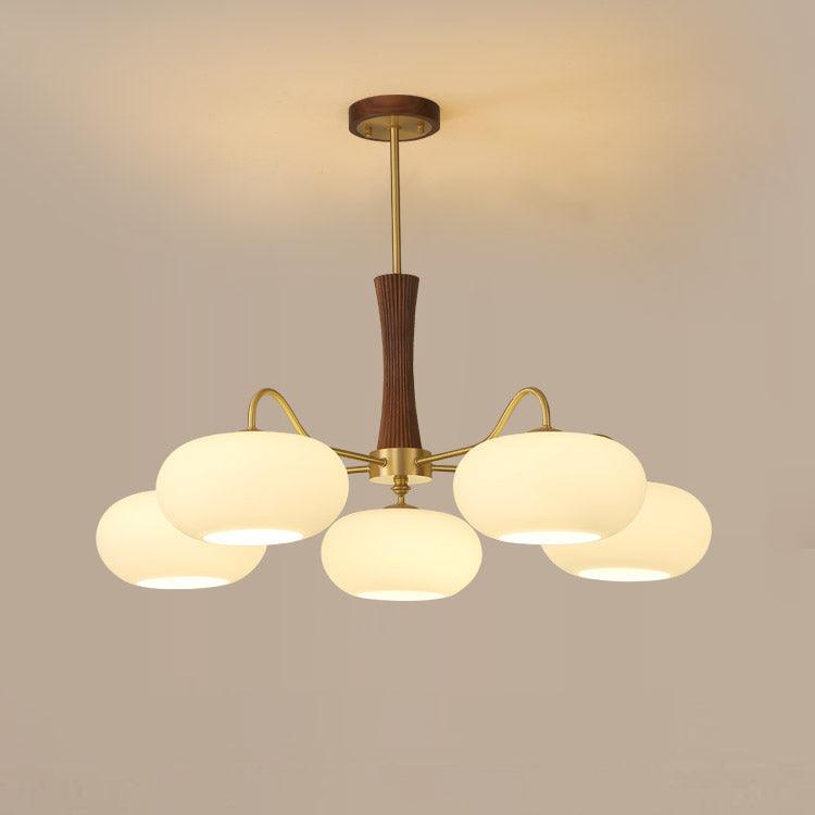 Valielle Lustre en Laiton et Bois Kaki