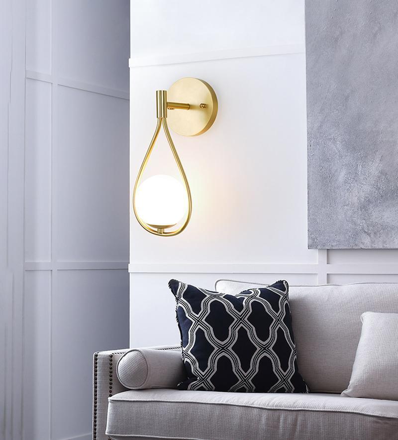Talira Moderne Minimaliste Vanité Laiton Verre Applique Murale