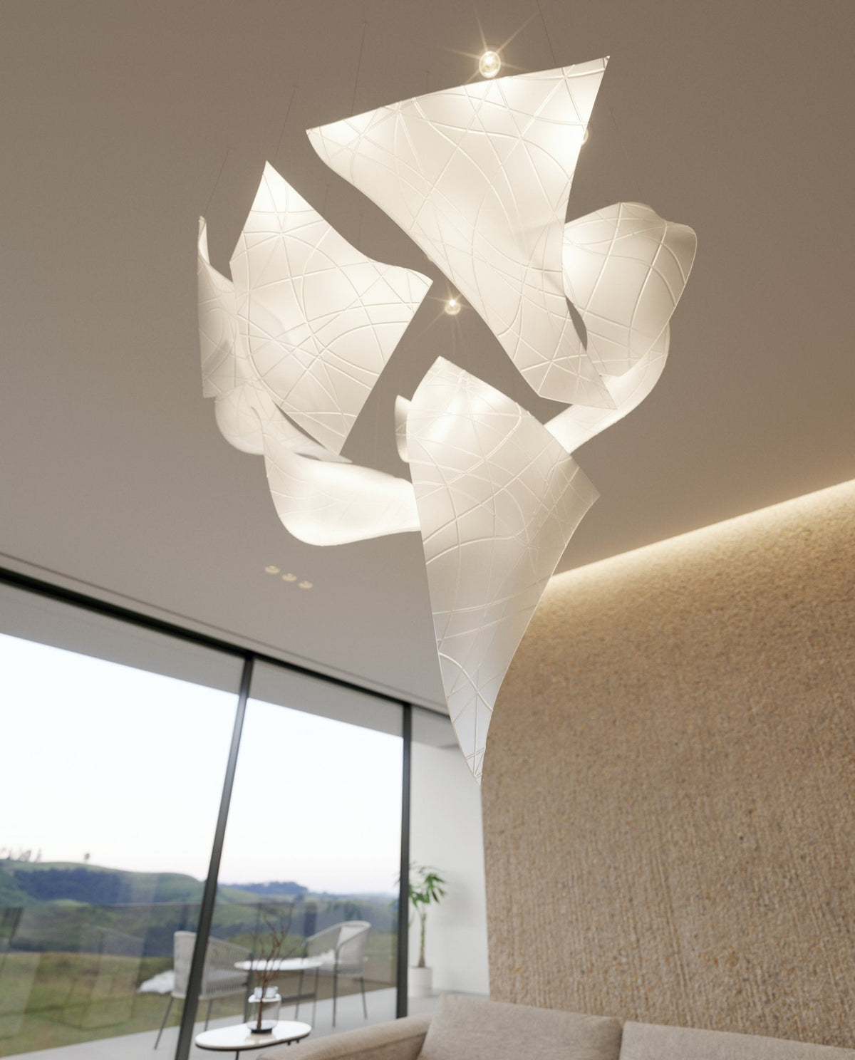 Alnoror Sculptural Or Pendentif Lumière