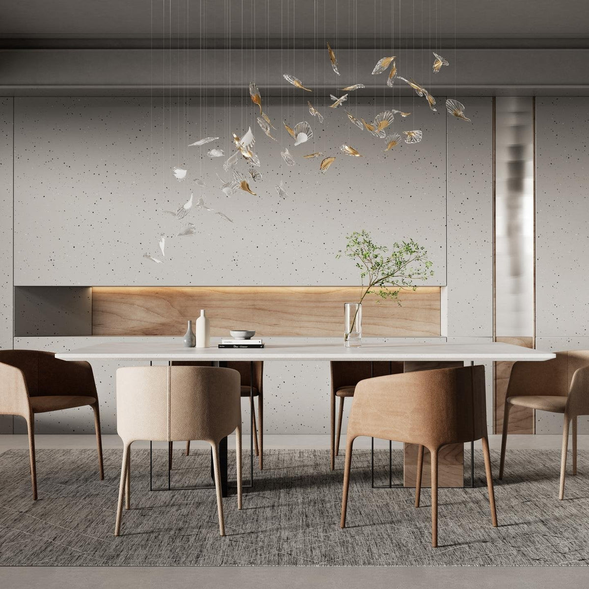 Asorus Artistique Feuille Forme Lustre