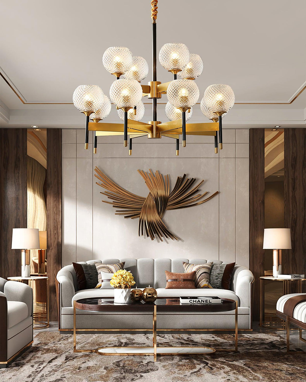Glint Lustre Moderne en Laiton