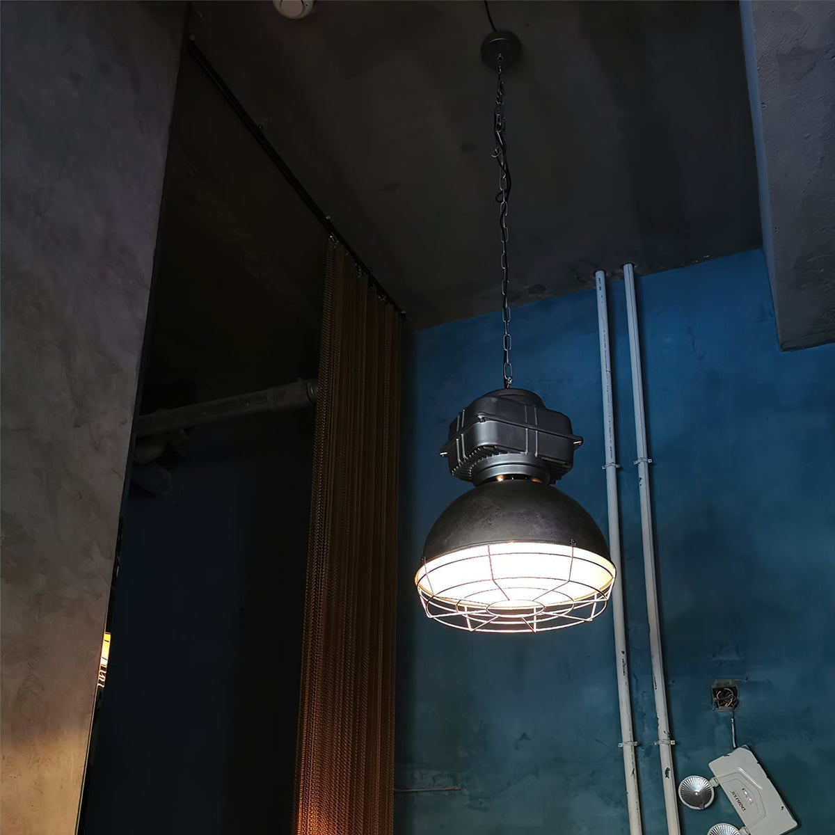 Astra Suspension Métal Brillant Industrielle Vintage
