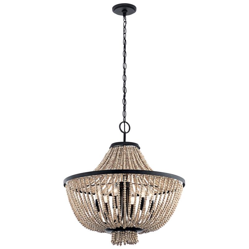 Vela Lustre Métal Bois Élégance Premium